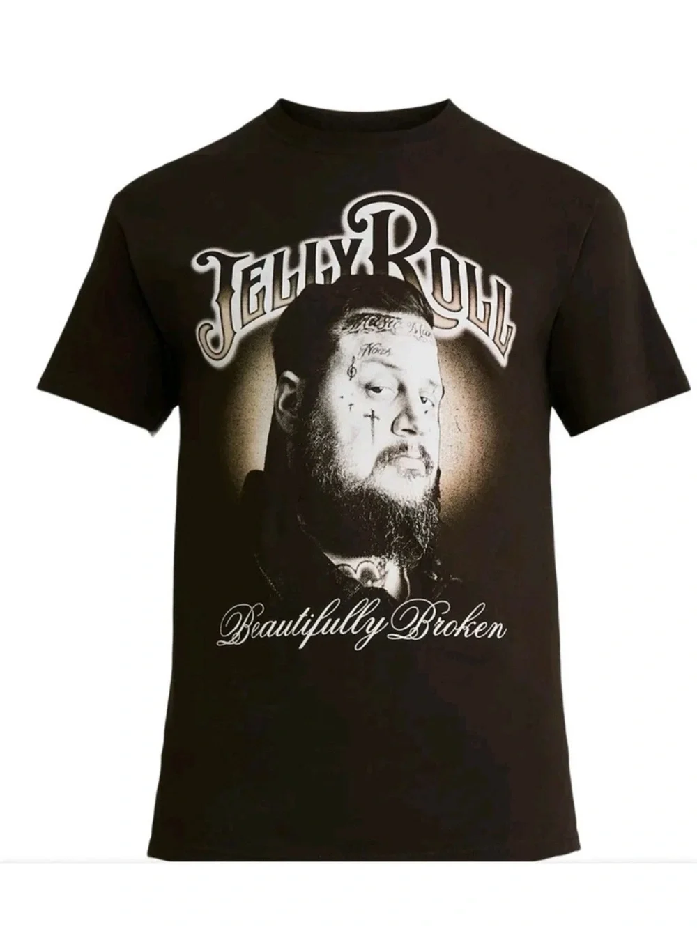 Jelly Roll The Beautifully Broken T Shirt  Dark Brown Size Men's Small 34/36